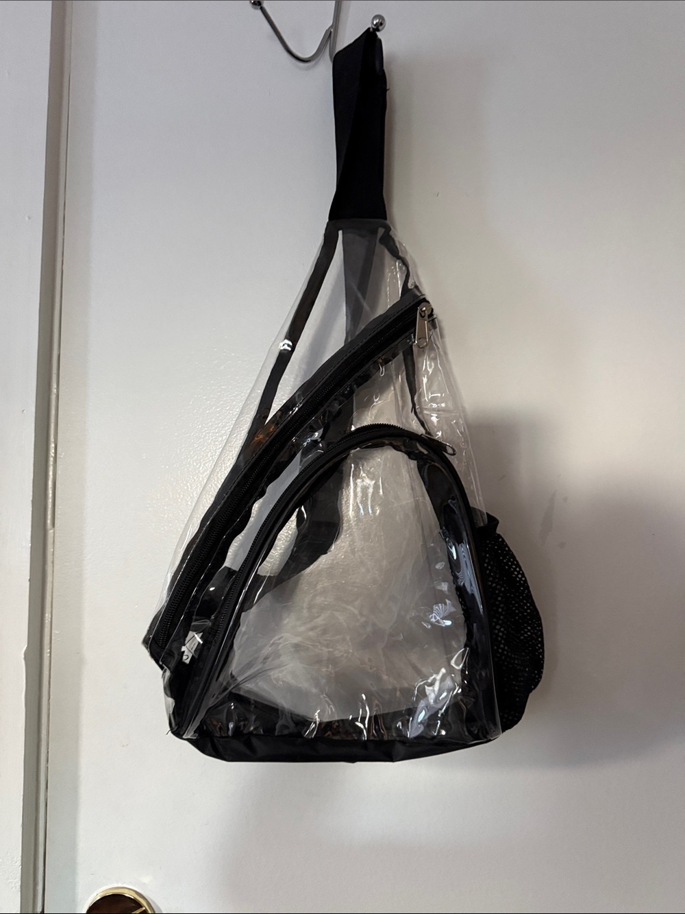 Clear Black Trim Sling Bag for concerts - Transparent Crossbody